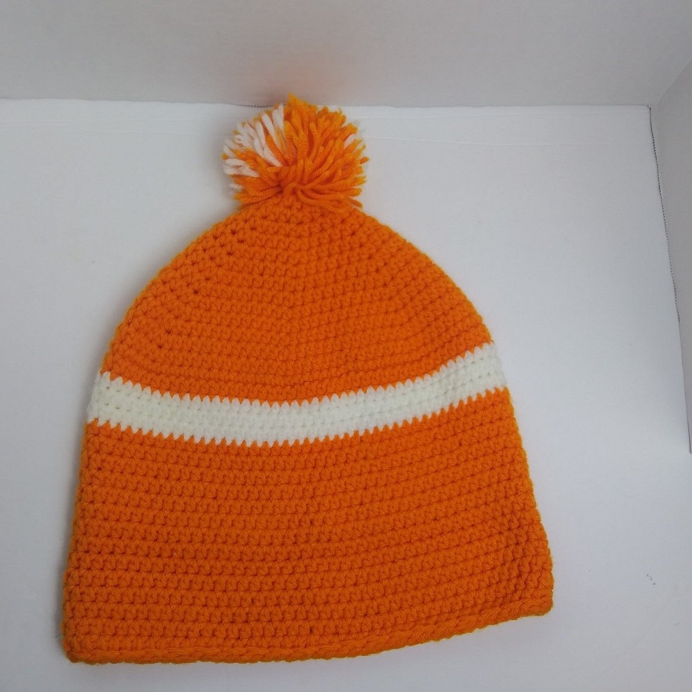 University Of Tennessee UT Big Orange Football Hand Crafted Crochet Beanie OSFA